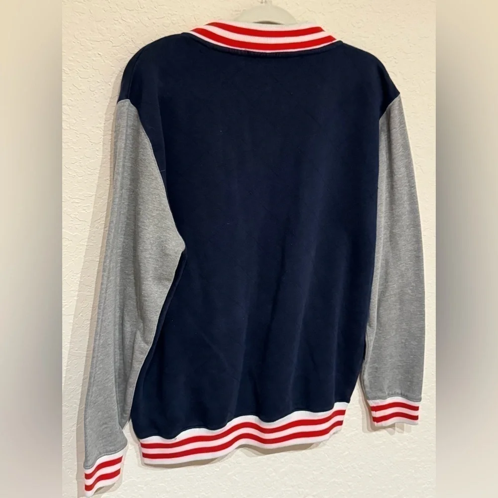 Marvel Captain America Red White Blue Gray Sleeves Varsity Jacket Men’s Size M